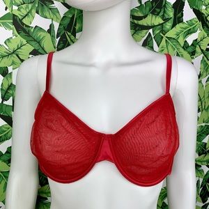Y2K Victoria's Secret Bra Women's Size 38D Red Glitter Sexy Unlined 2000s